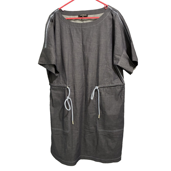 Women's Lafayette 148 New York Retro Blue Denim Dress Size Lg Retail $448 - Picture 1 of 5